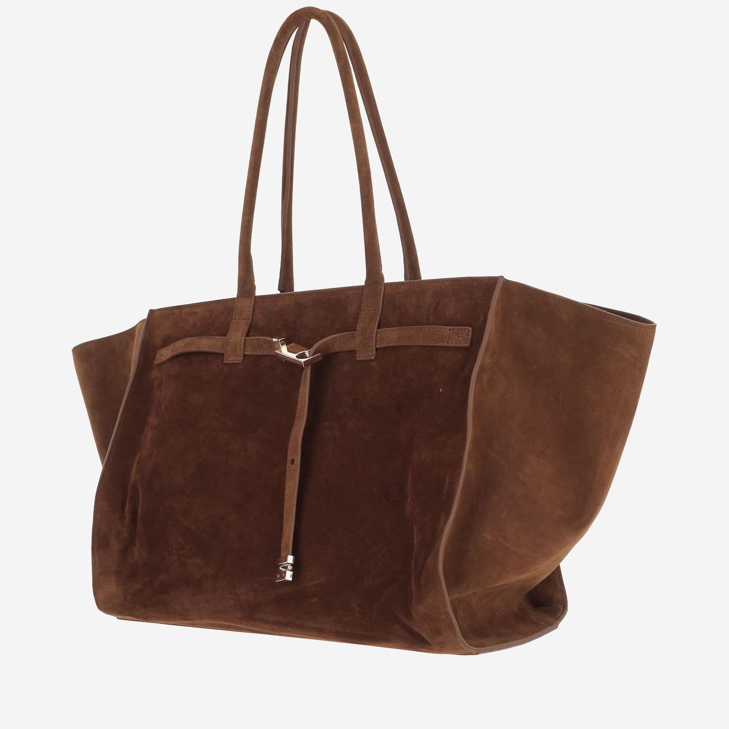 Borsa MAME in pelle scamosciata MAMELAPETITE ARGENTO BENEDETTA BRUZZICHES 
