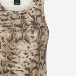 Abito in cotone stretch con motivo animalier 106993 A3DPCZ9 PINKO 