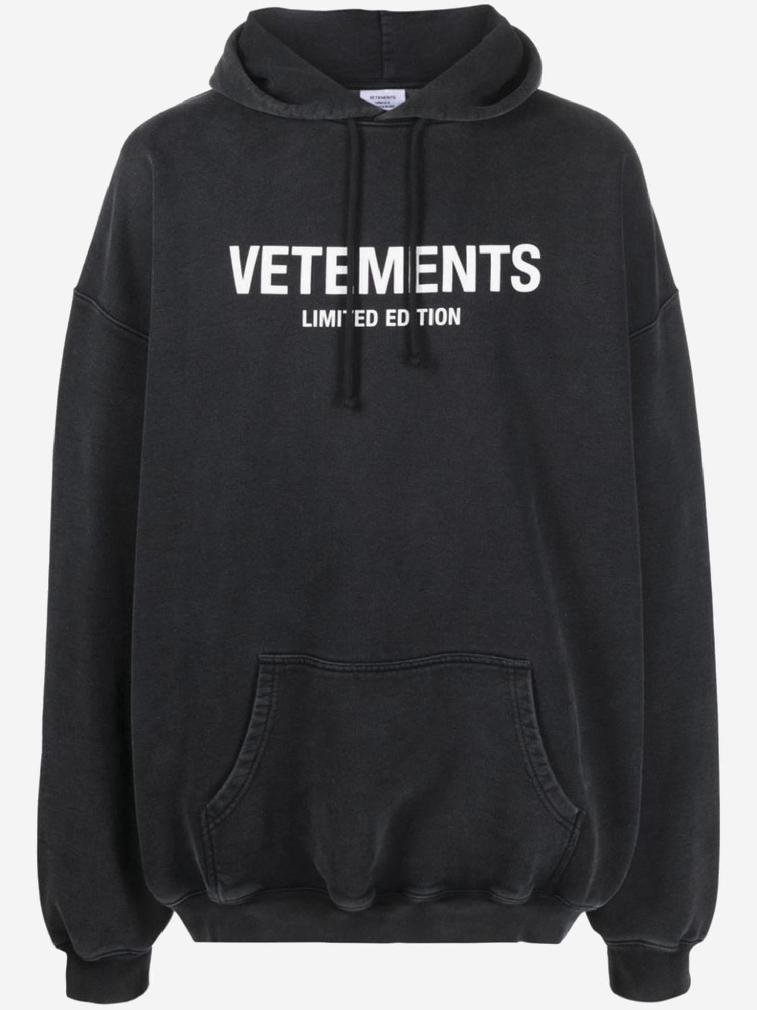 FELPA IN MISTO COTONE CON LOGO UE54HD220B BLACK VETEMENTS 