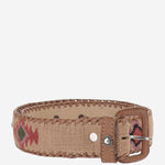 CINTURA IN PELLE E TESSUTO AMAZONIA CAMEL WAITZ 