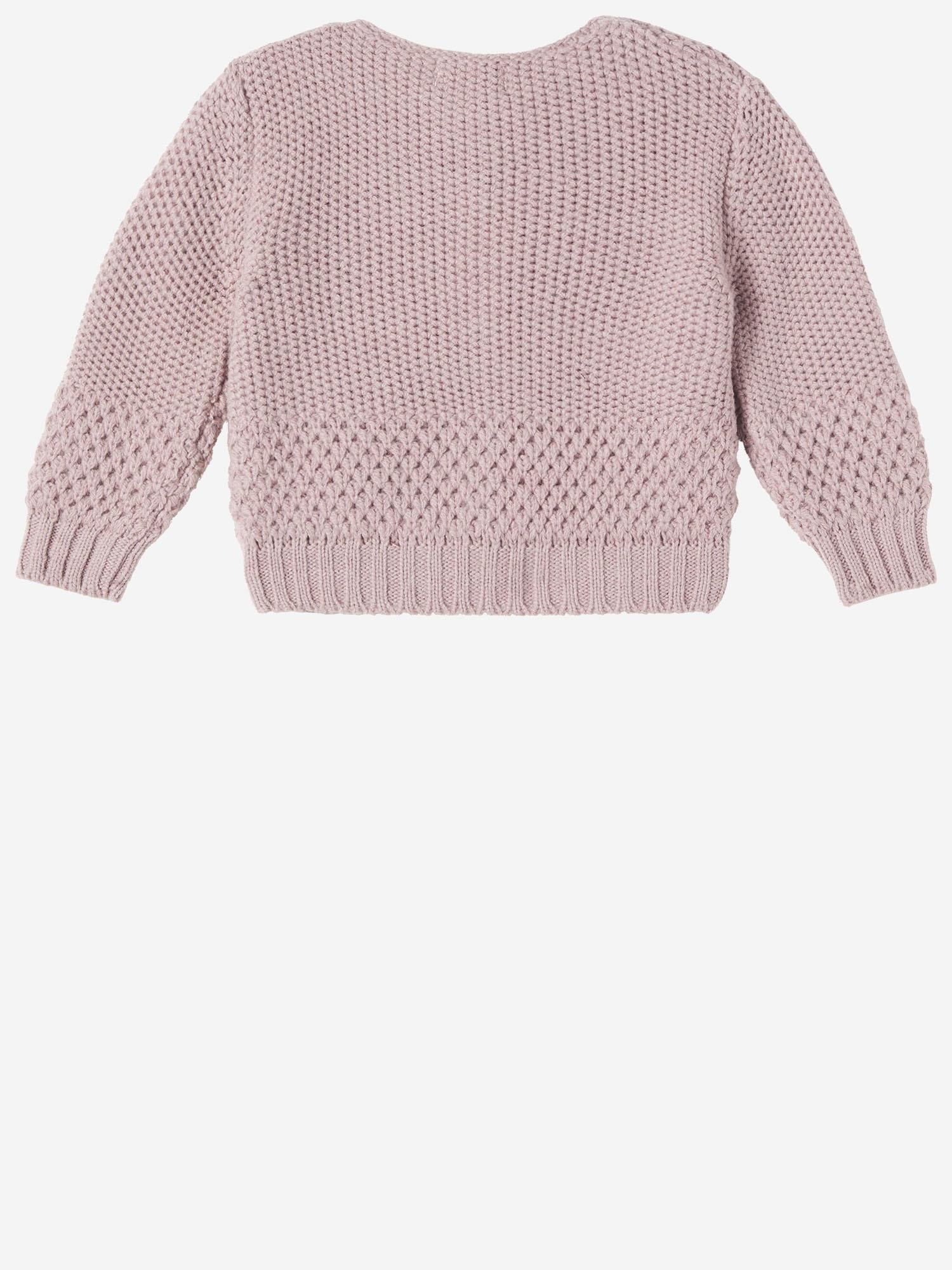 CARDIGAN MALENE IN LANA E ACRILICO 25W210 NUDE 1+ IN THE FAMILY KIDS 