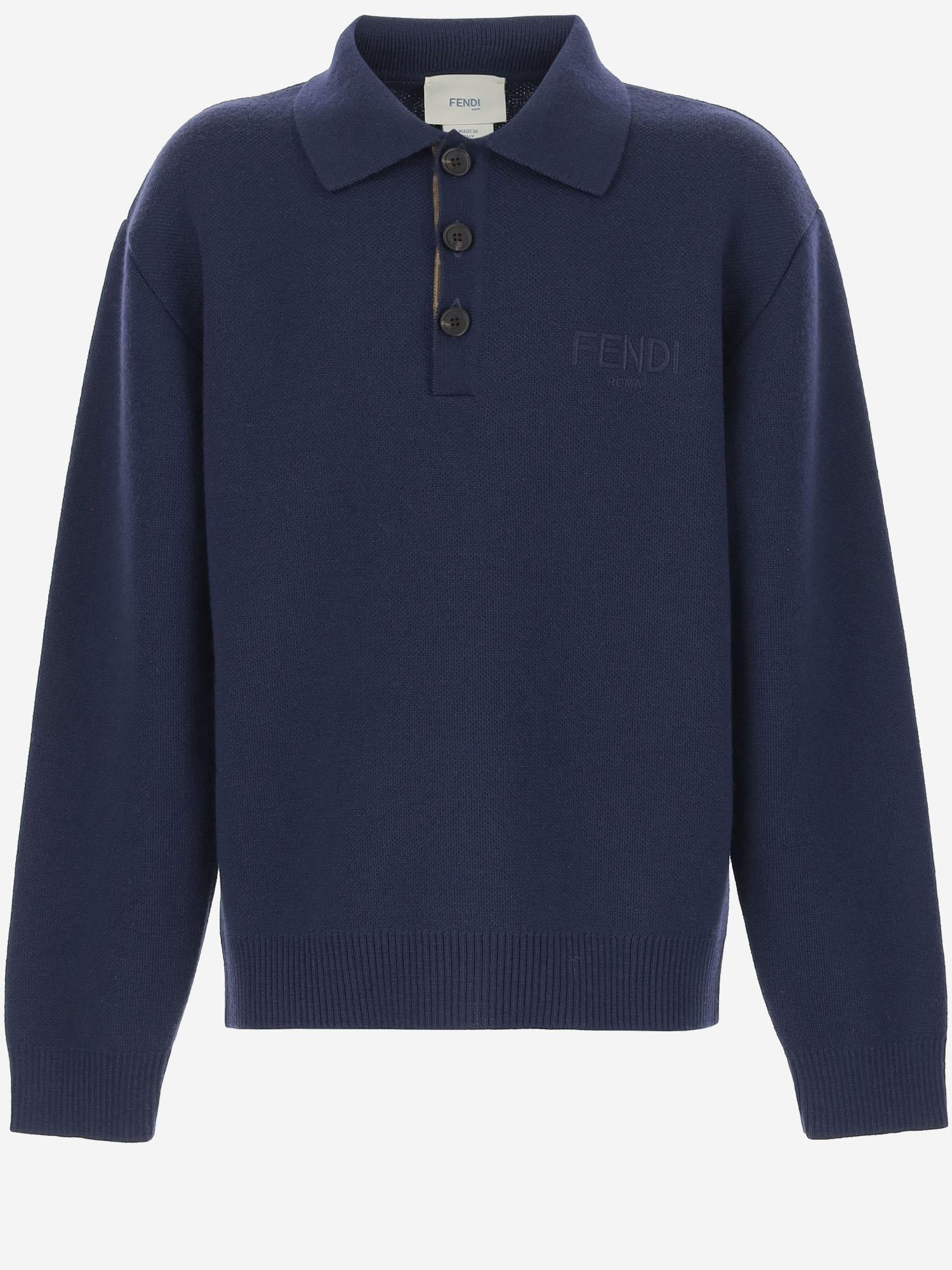 POLO IN LANA CON LOGO JMG128 AUKUF1I11 FENDI KIDS 