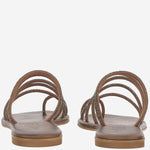 SANDALI IN PELLE CON STRASS KOS BRONZO MORO KIMA 