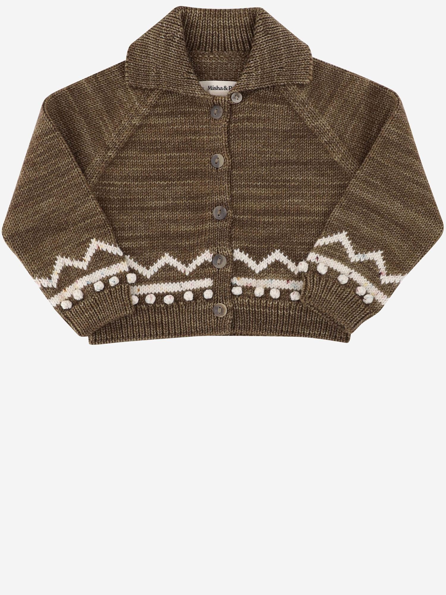 CARDIGAN IN LANA CON MOTIVO GRAFICO K1220W25 762 MISHA & PUFF KIDS 