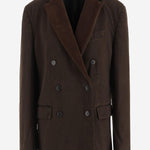 BLAZER DOPPIOPETTO IN COTONE CON REVERS IN VELLUTO 010437 2397703 DRIES VAN NOTEN 