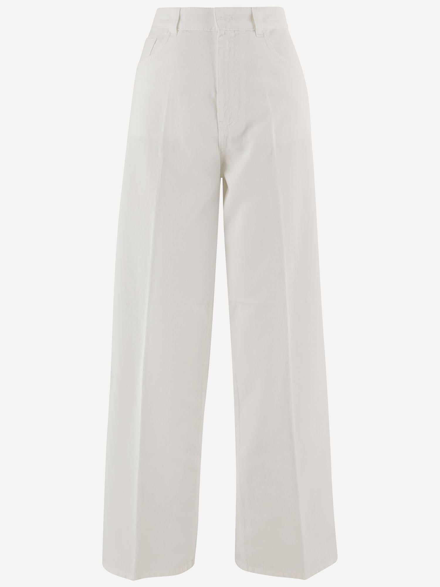 PANTALONI IN COTONE CON GAMBA AMPIA S26398 0100 SASUPHI 