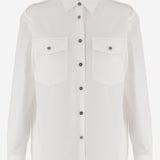 CAMICIA IN COTONE CON BOTTONI A CONTRASTO 1023767 1A147481W000 VERSACE 