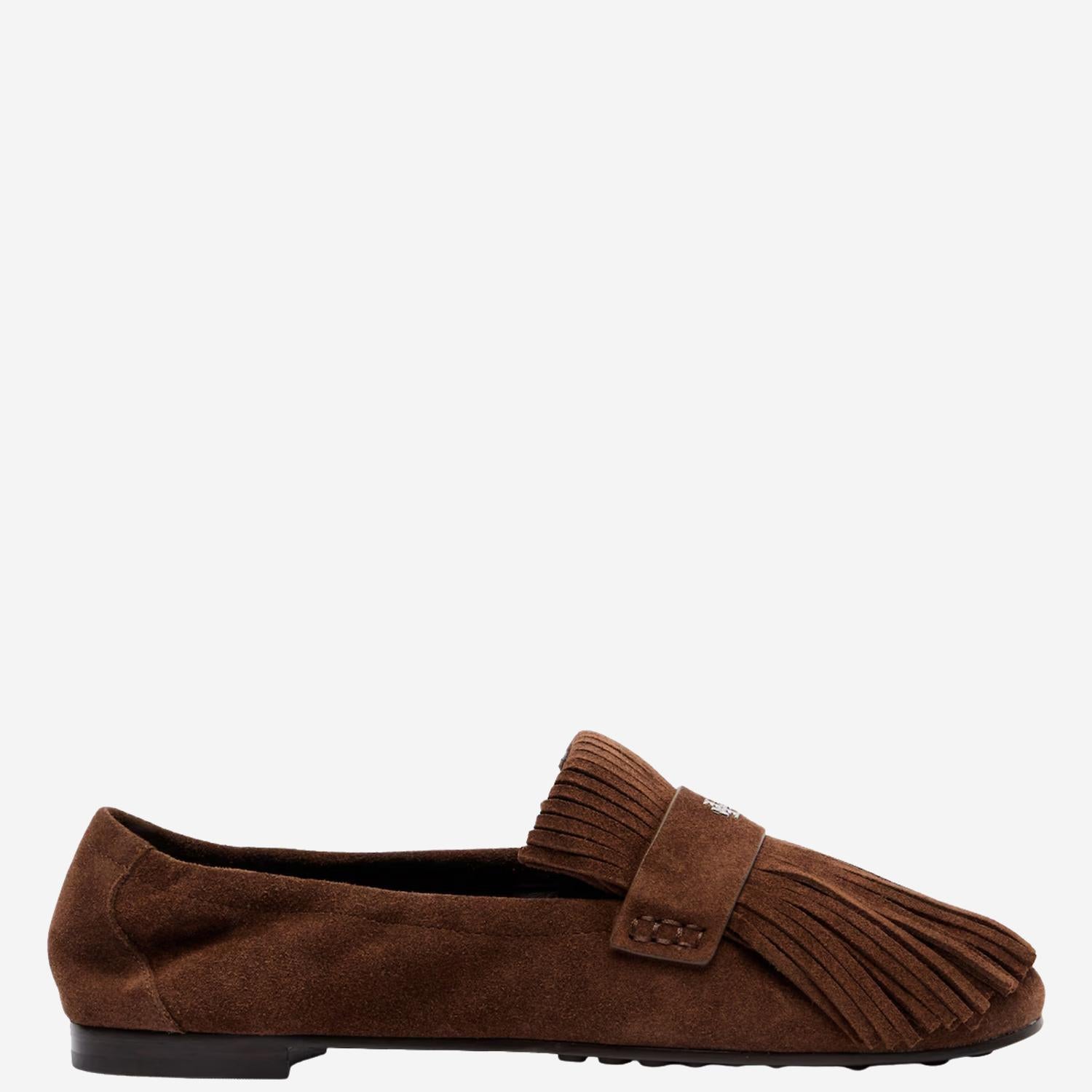 Mocassini ballerina in suede con frange decorative 176837 200 TORY BURCH 