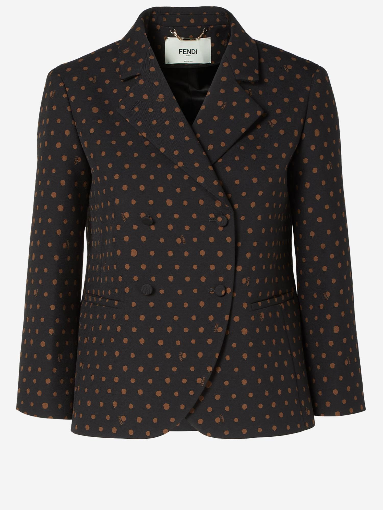 GIACCA IN LANA CON MOTIVO FALENA DOTS FJ7676 AW7EF1UL3 FENDI 