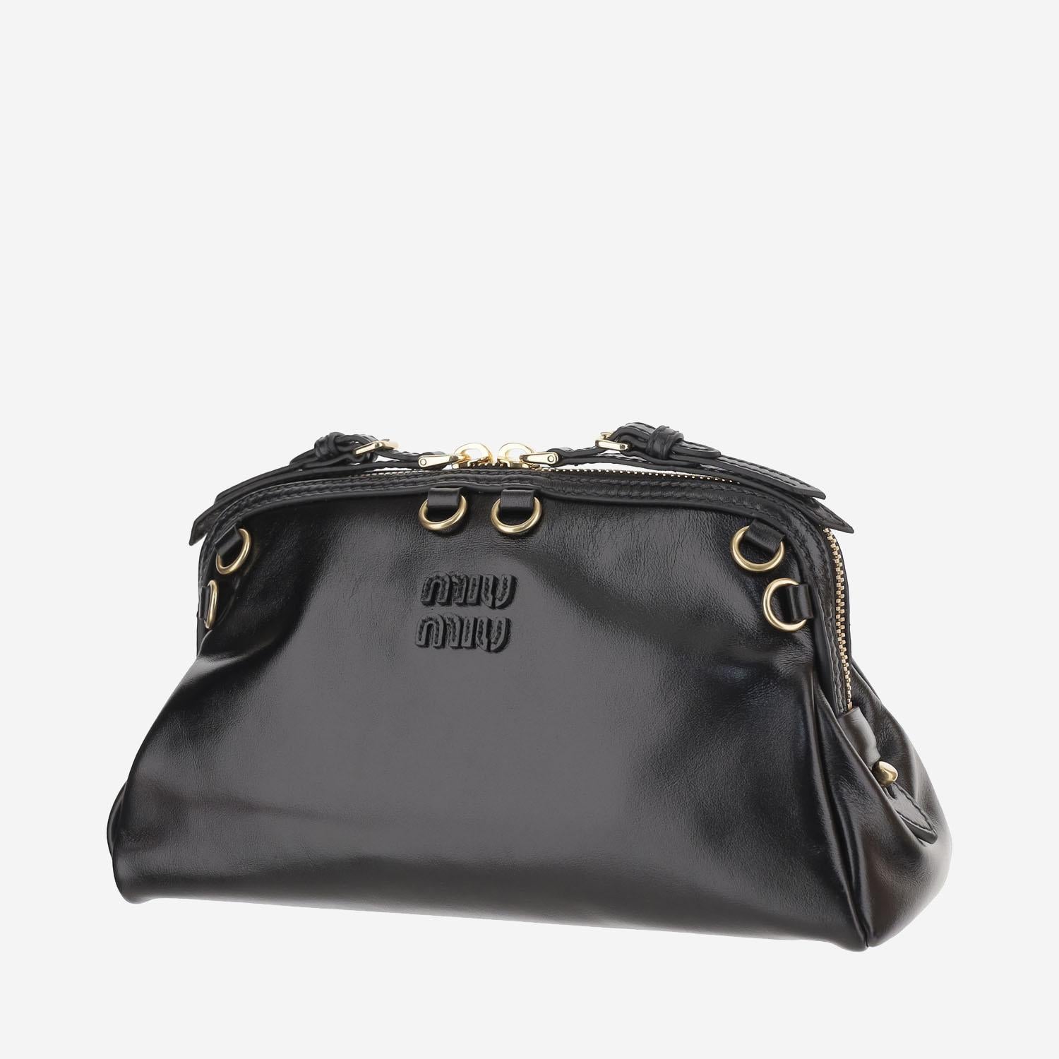 POCHETTE IN PELLE CON LOGO 5BF131 2IEOF0002 MIU MIU 