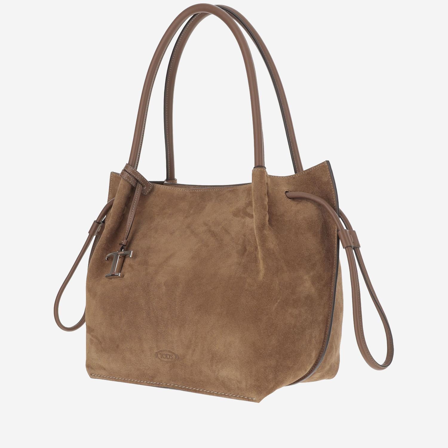 BORSA A SPALLA IN PELLE SCAMOSCIATA XBWBUZS9300P3A 4L13 TODS 