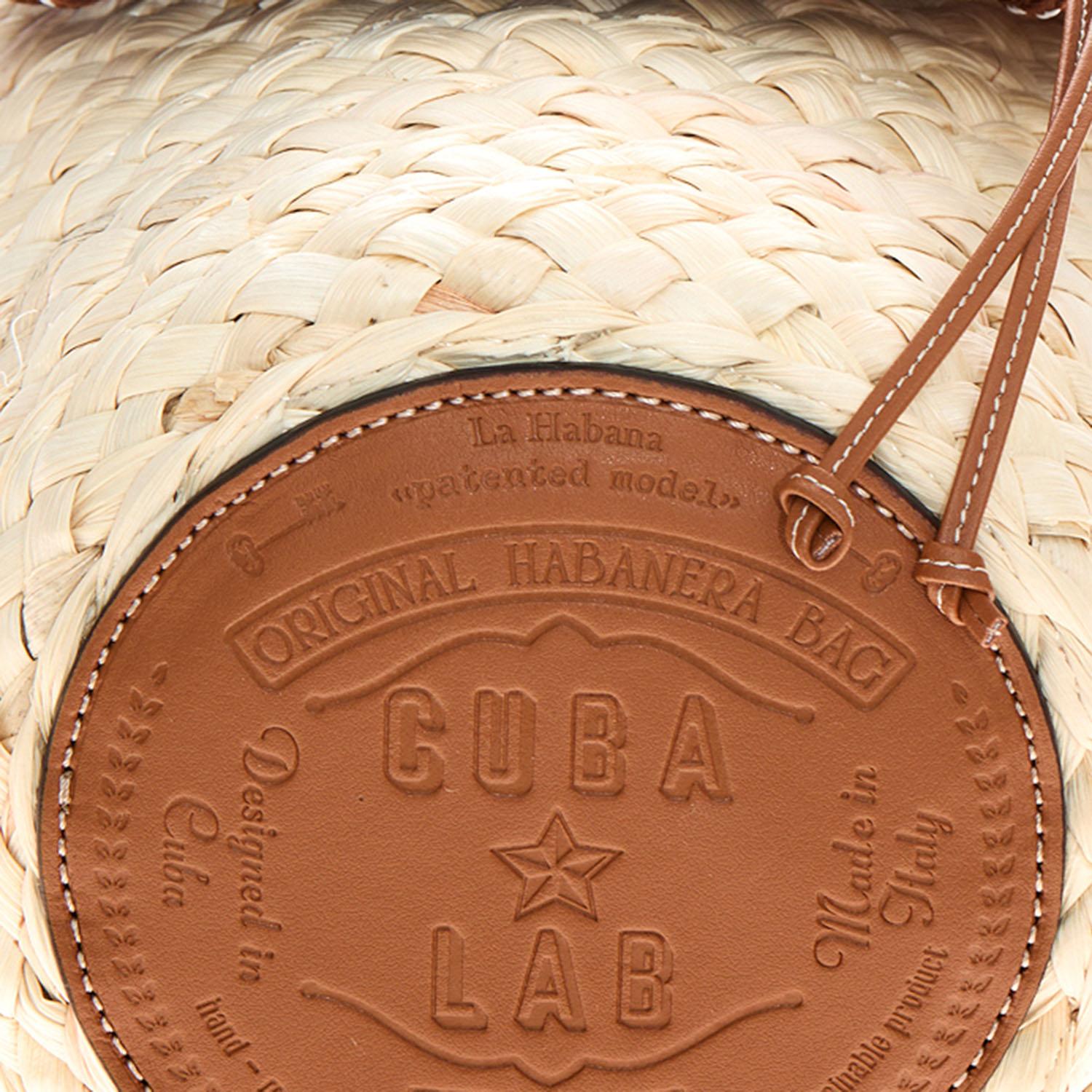 BORSA HABANERA IN PELLE E RAFIA HABANERATREK AURORA CUBA LAB 