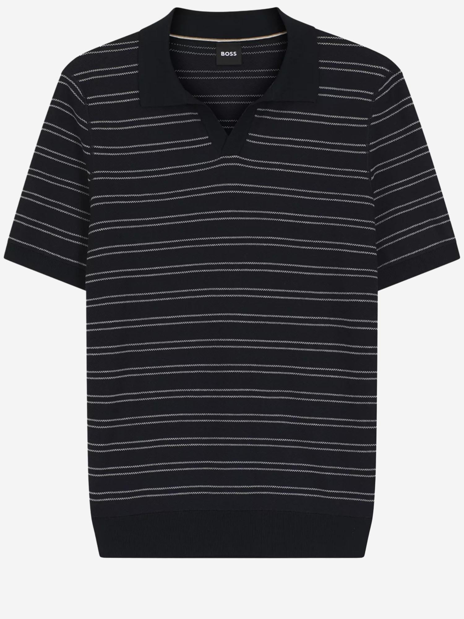 POLO IN MISTO COTONE A RIGHE 50560483 403 HUGO BOSS 