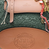 BORSA TROPICANA IN PELLE E RAFIA TROPICANA GREEN CUBA LAB 