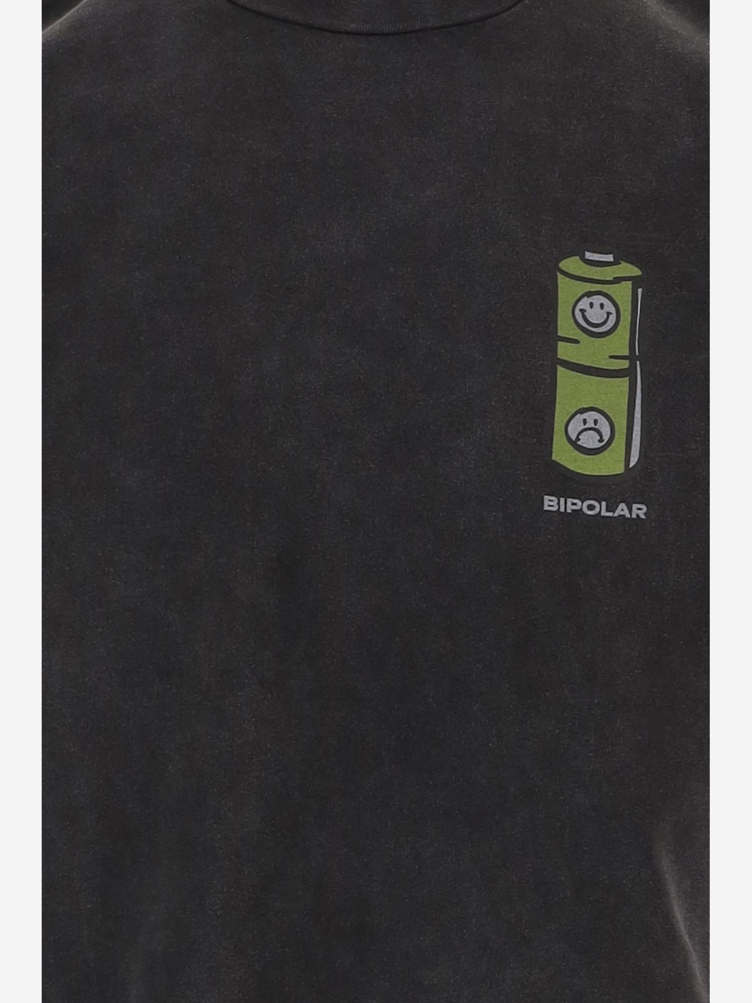 T-SHIRT IN COTONE CON STAMPA LOGO BIPOLARTEE BLACK 11:11 L.U.C.K. 