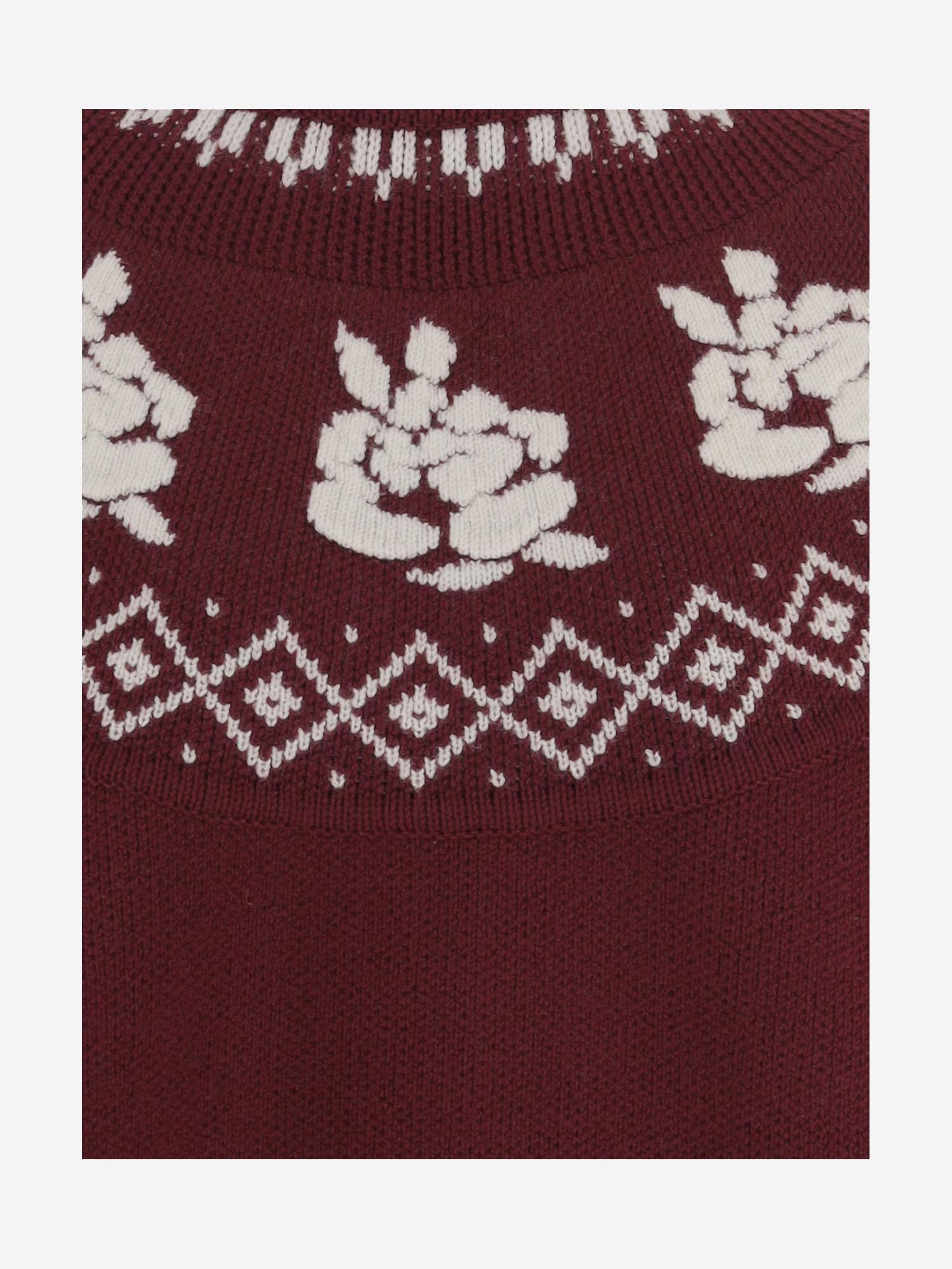 MAGLIONE IN LANA CON MOTIVO FLOREALE 297925 BORDEAUX MAGDA BUTRYM 
