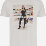 T-SHIRT IN COTONE CON STAMPA BSMCCBLAH WHITE BLACK SCORE 