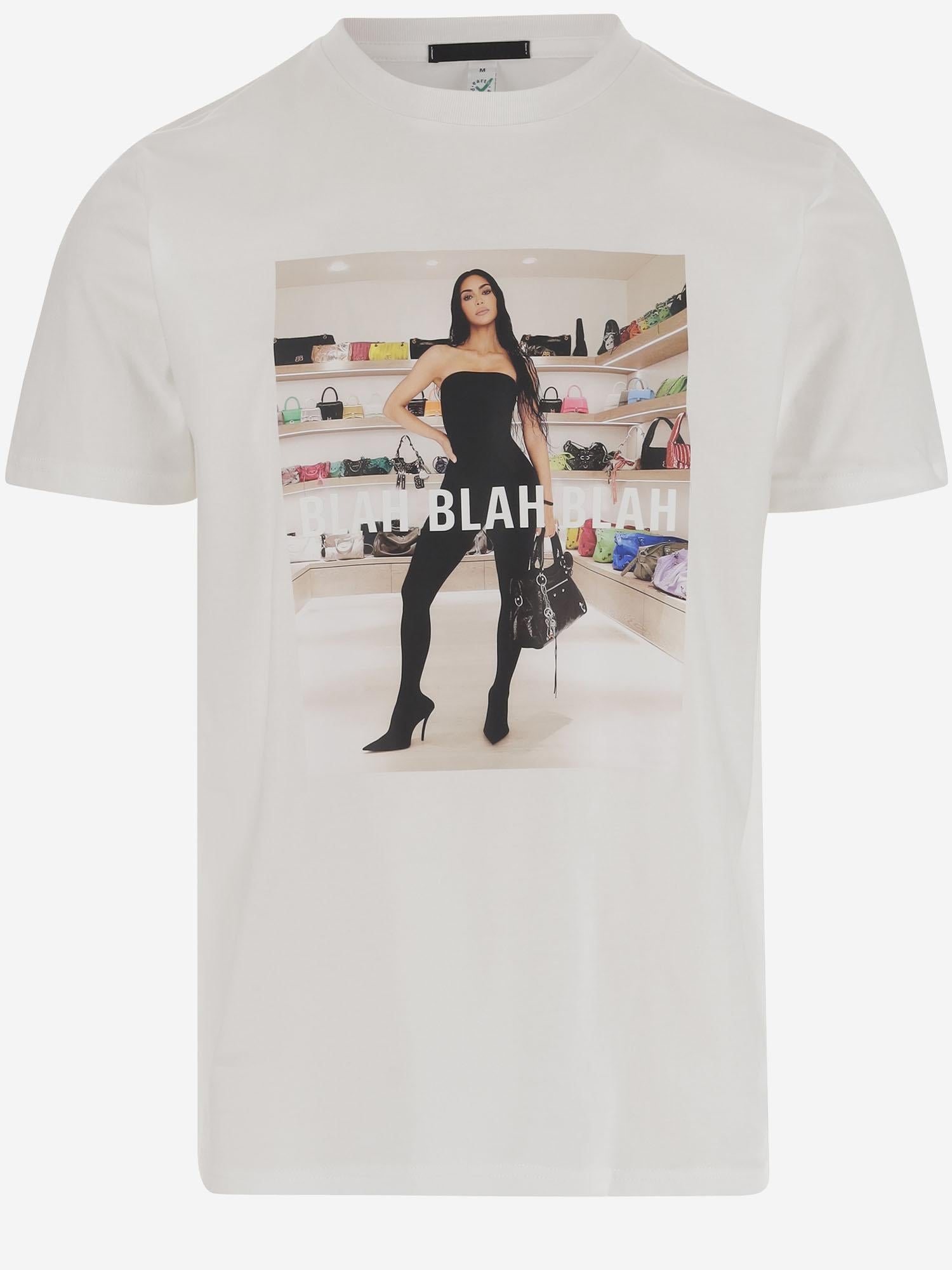 T-SHIRT IN COTONE CON STAMPA BSMCCBLAH WHITE BLACK SCORE 