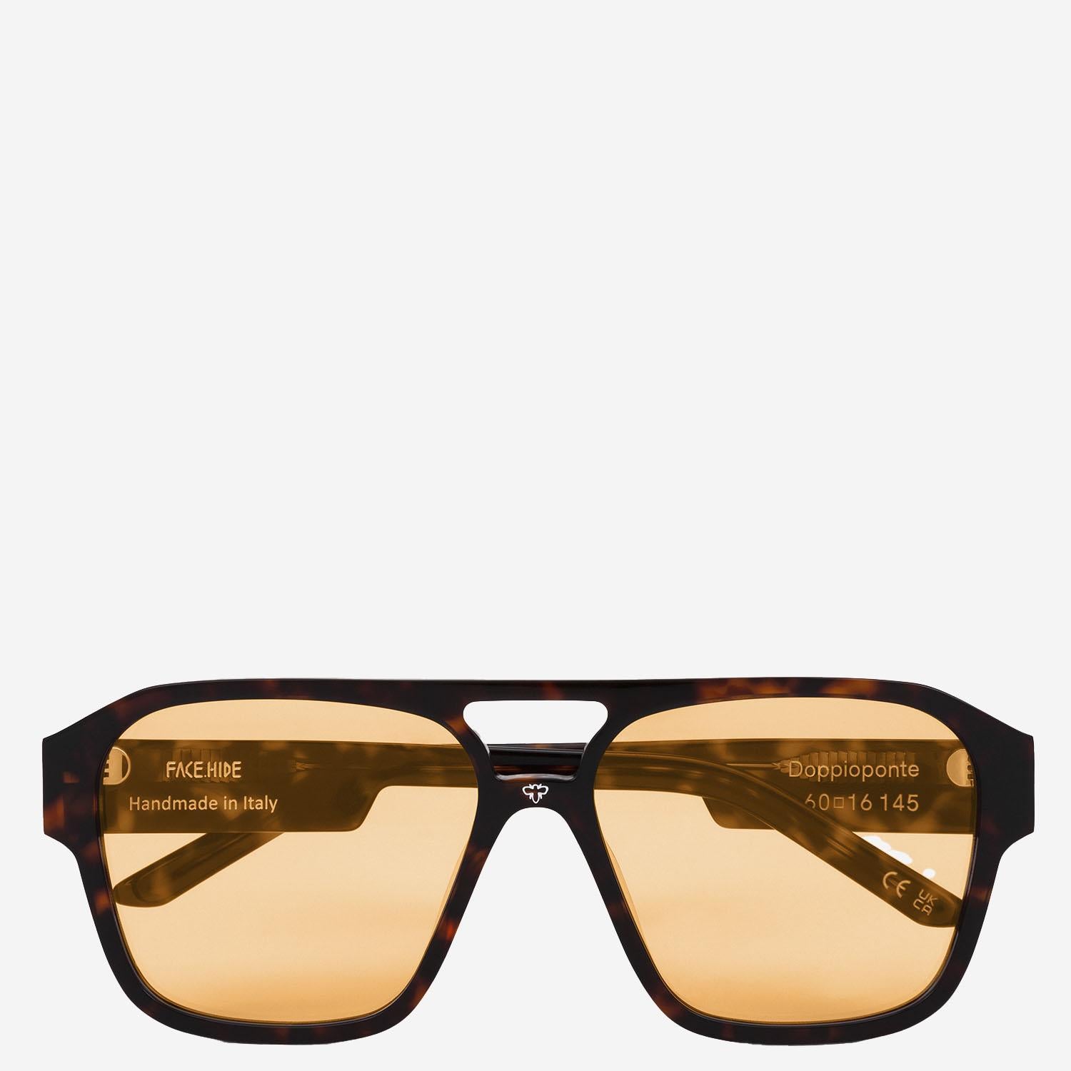 OCCHIALI DA SOLE CON LOGO DOPPIOPONTE HAVANAORANGE FACE HIDE 