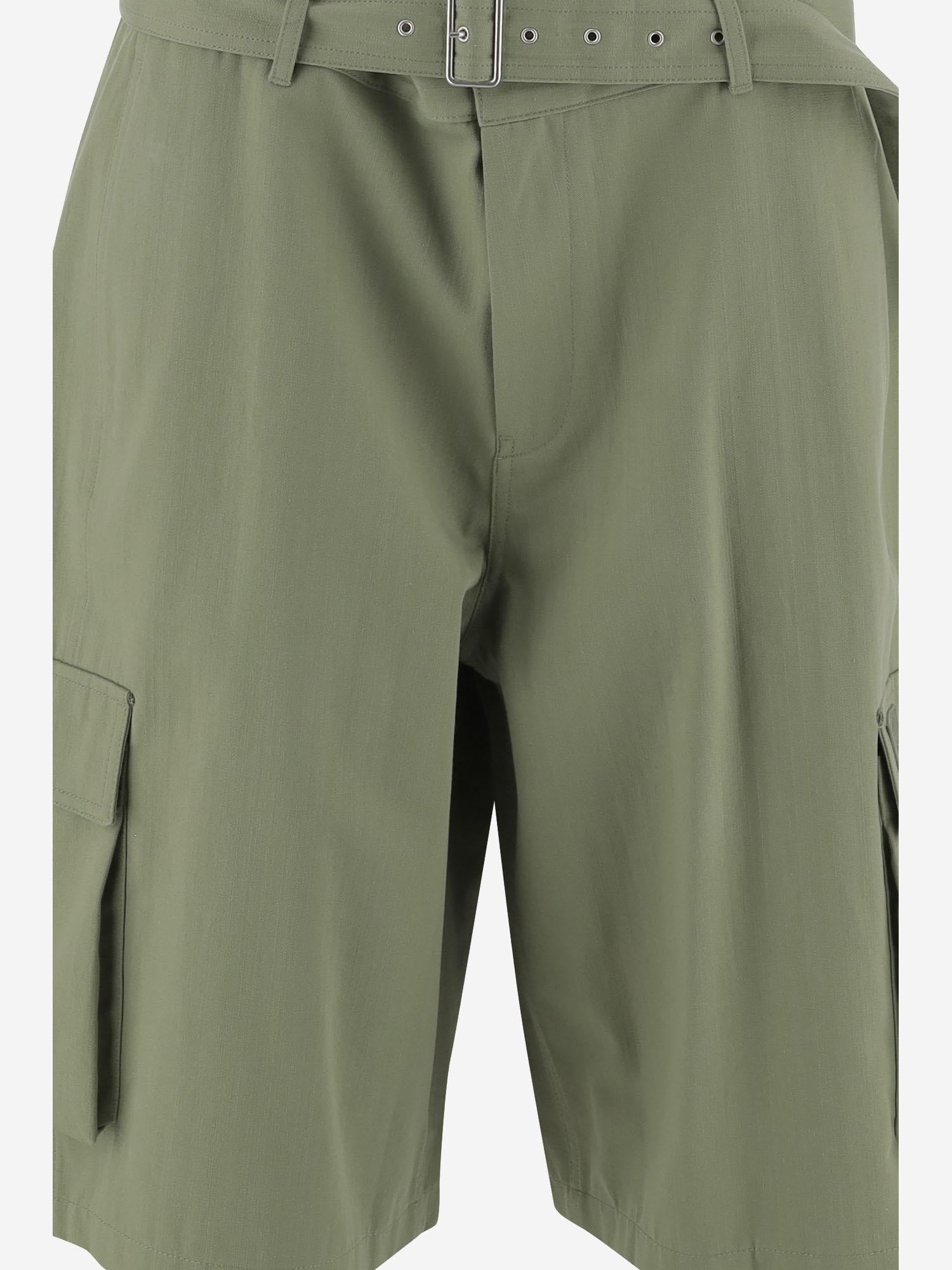 PANTALONI CORTI CARGO IN DENIM DI COTONE OM01405WW9026 0077 MAISON KITSUNE 