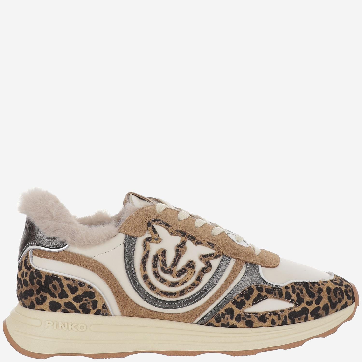 SNEAKERS ZOE 01 IN PELLE CON MOTIVO ANIMALIER SS0087 P121M36 PINKO 