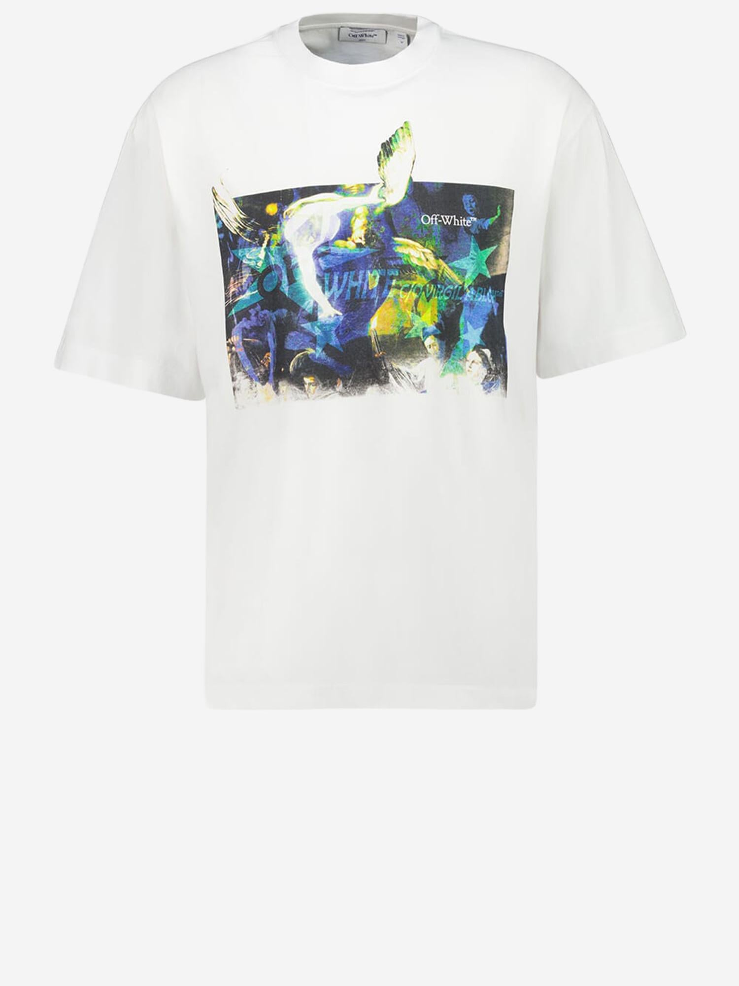 T-SHIRT IN COTONE CON LOGO 44MAA120S26J00C100 1000 OFF-WHITE 