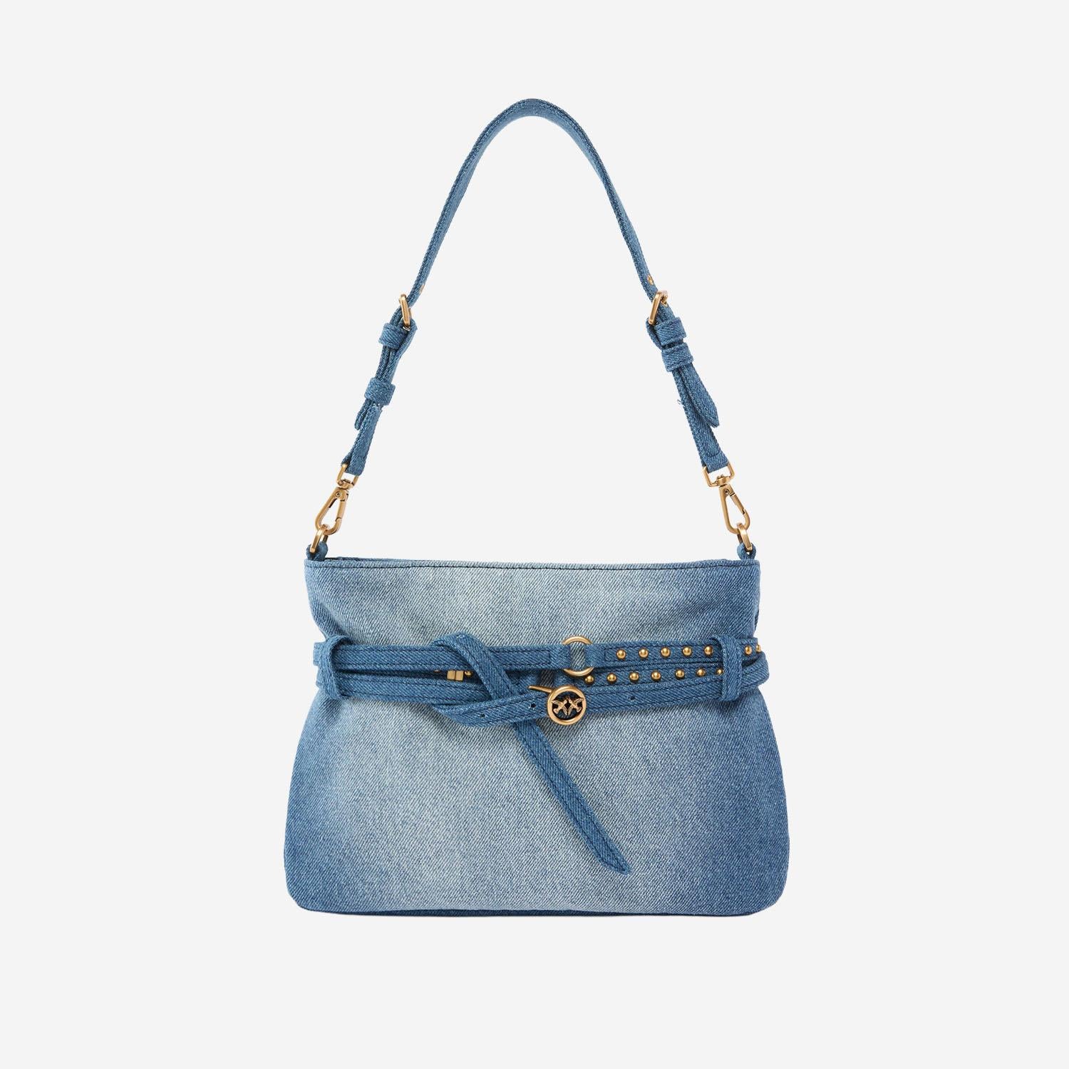 BORSA A SPALLA PICCOLA BELT BAG MINI IN DENIM 106177 A31GPJDQ PINKO 