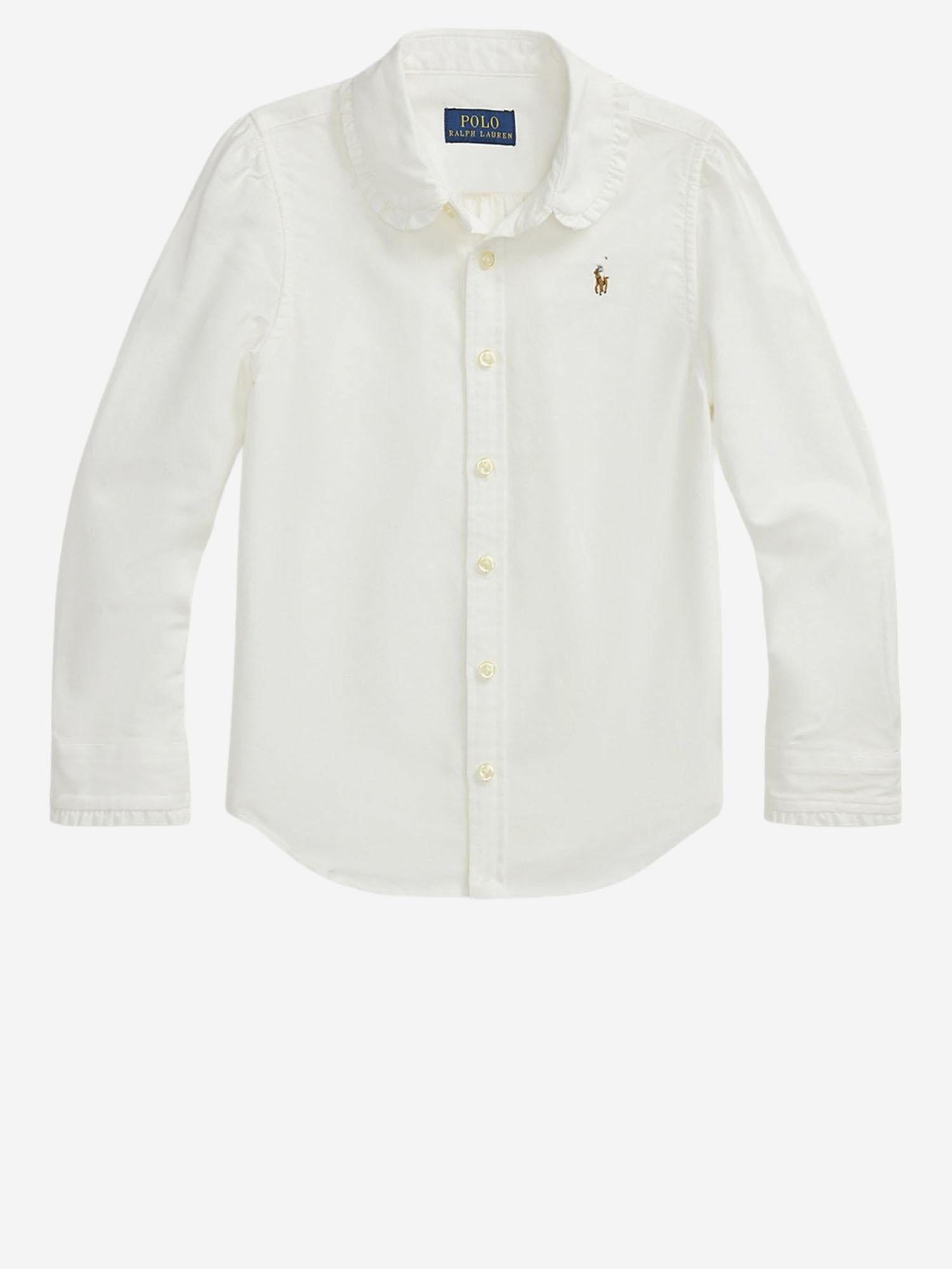 CAMICIA IN COTONE CON VOLANT 312929954 004 POLO RALPH LAUREN KIDS 