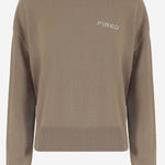MAGLIONE IN LANA E CASHMERE CON LOGO 105561 A2SIMZ2 PINKO 