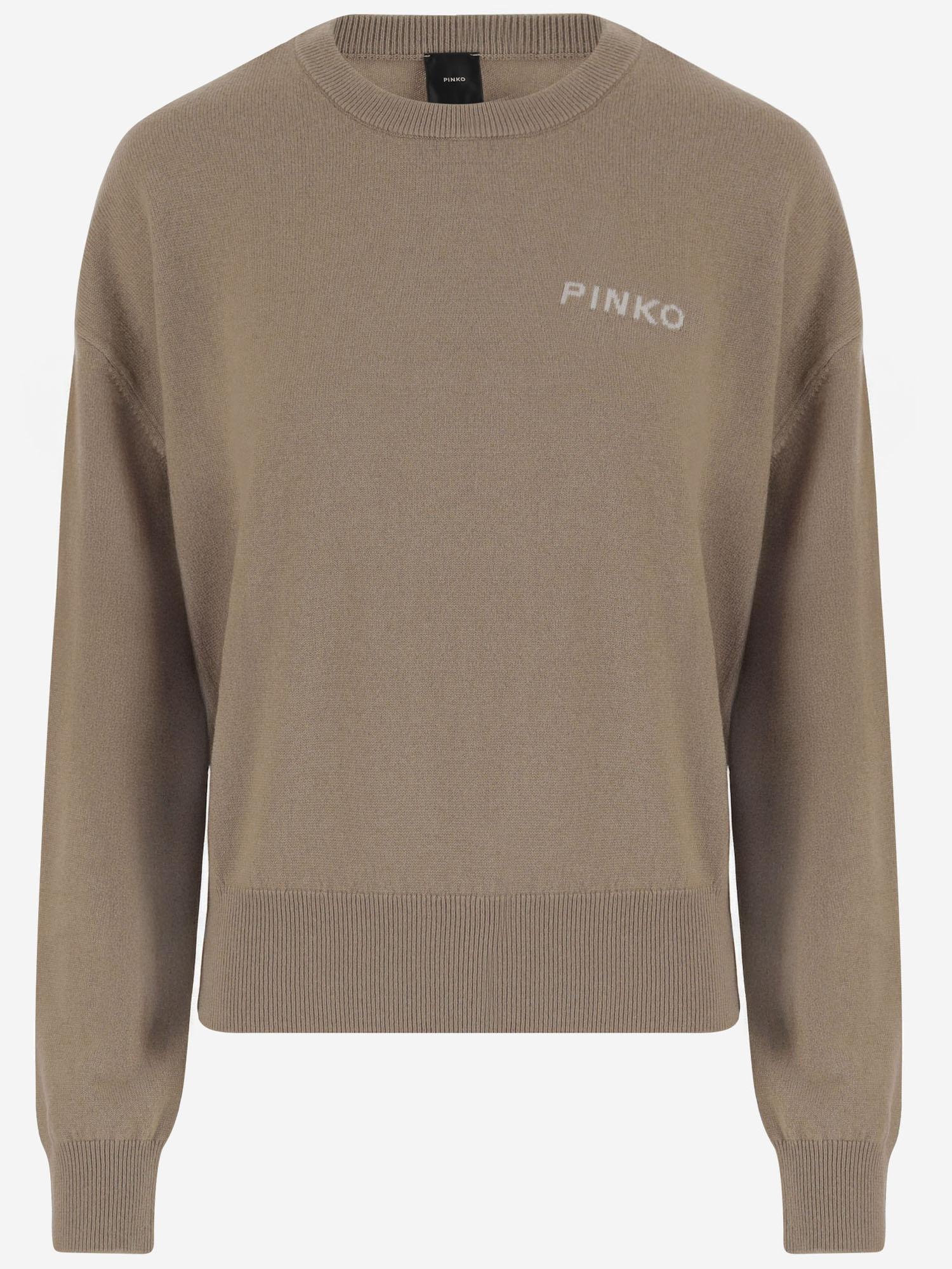 MAGLIONE IN LANA E CASHMERE CON LOGO 105561 A2SIMZ2 PINKO 