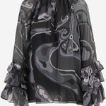 BLUSA IN VISCOSA CON STAMPA A MOTIVO ASTRATTO 5URM11 5U780016 EMILIO PUCCI 