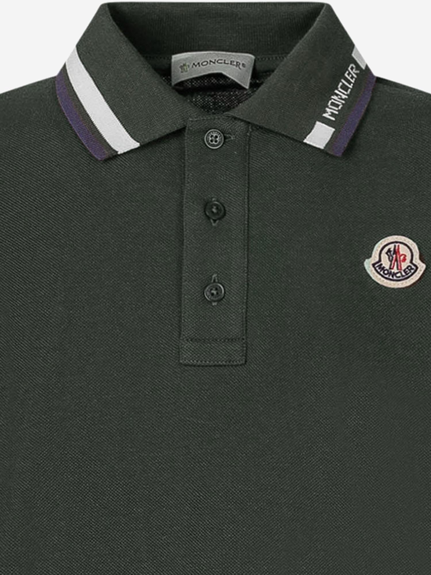 polo in cotone VERDE 8A000128496W 830 MONCLER ENFANTS 