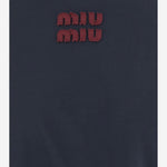 Maglia in cotone con logo MJLA31 1841F0X58 MIU MIU 