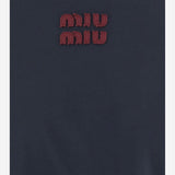 Maglia in cotone con logo MJLA31 1841F0X58 MIU MIU 