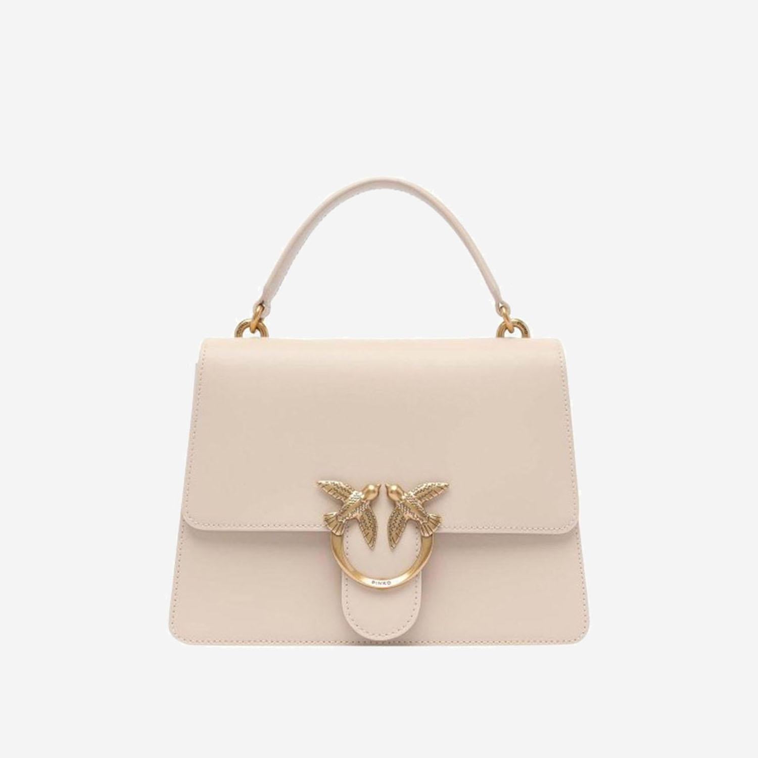 BORSA A MANO  IN PELLE CON LOGO 100066 A0F1C50Q PINKO 