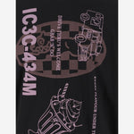 T-SHIRT A MANICHE LUNGHE IN COTONE CON LOGO IC25355 BLACK ICECREAM 