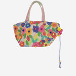Borsa in cotone con ricami floreali DLPJKCS03 MULTI PERO 