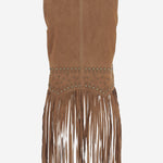 GILET IN PELLE SCAMOSCIATA CON FRANGE UN33 RSC375 UNCOMMON 