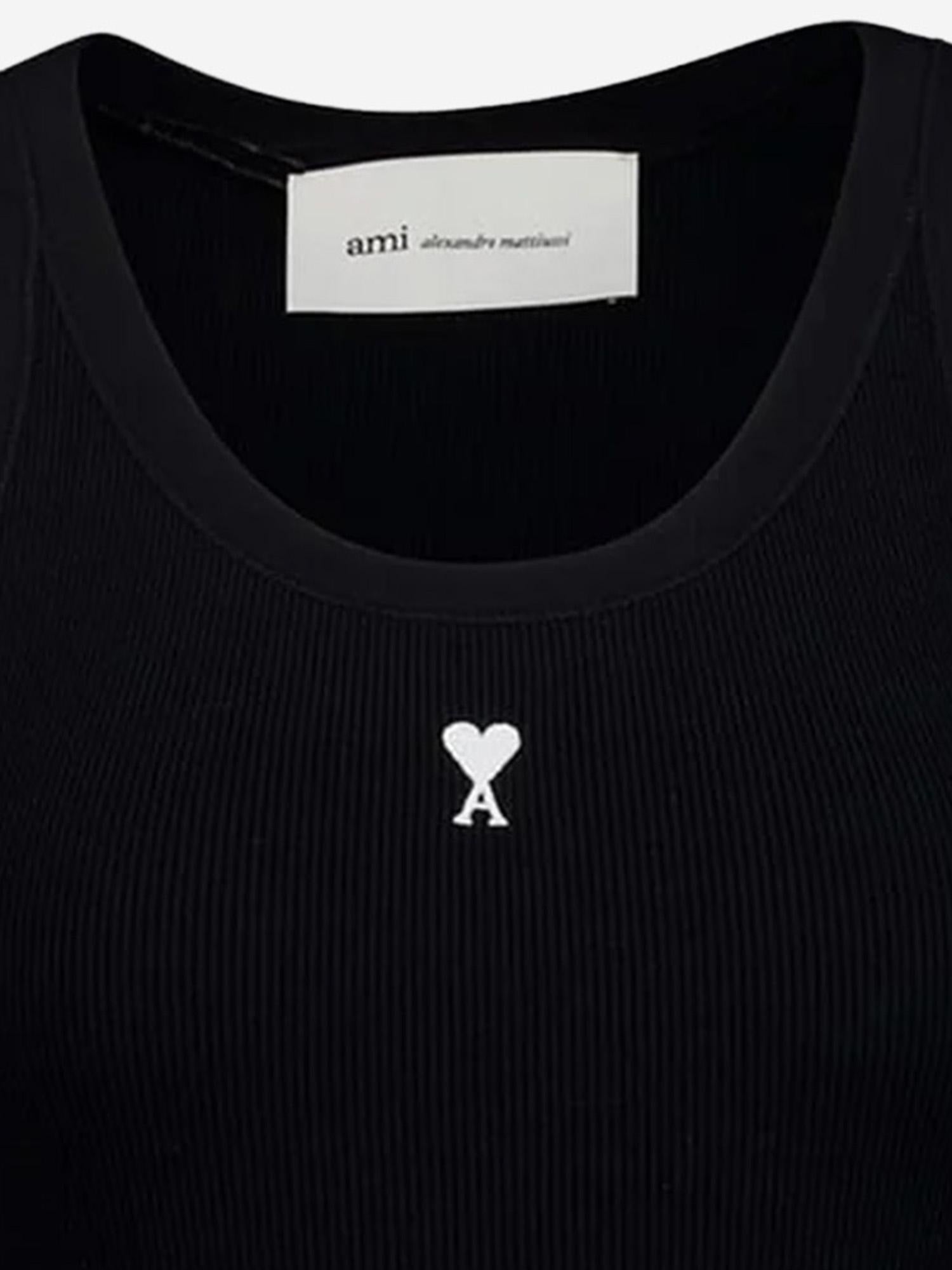 CANOTTA IN COTONE STRETCH CON LOGO FTP811JE0117 045 AMI 