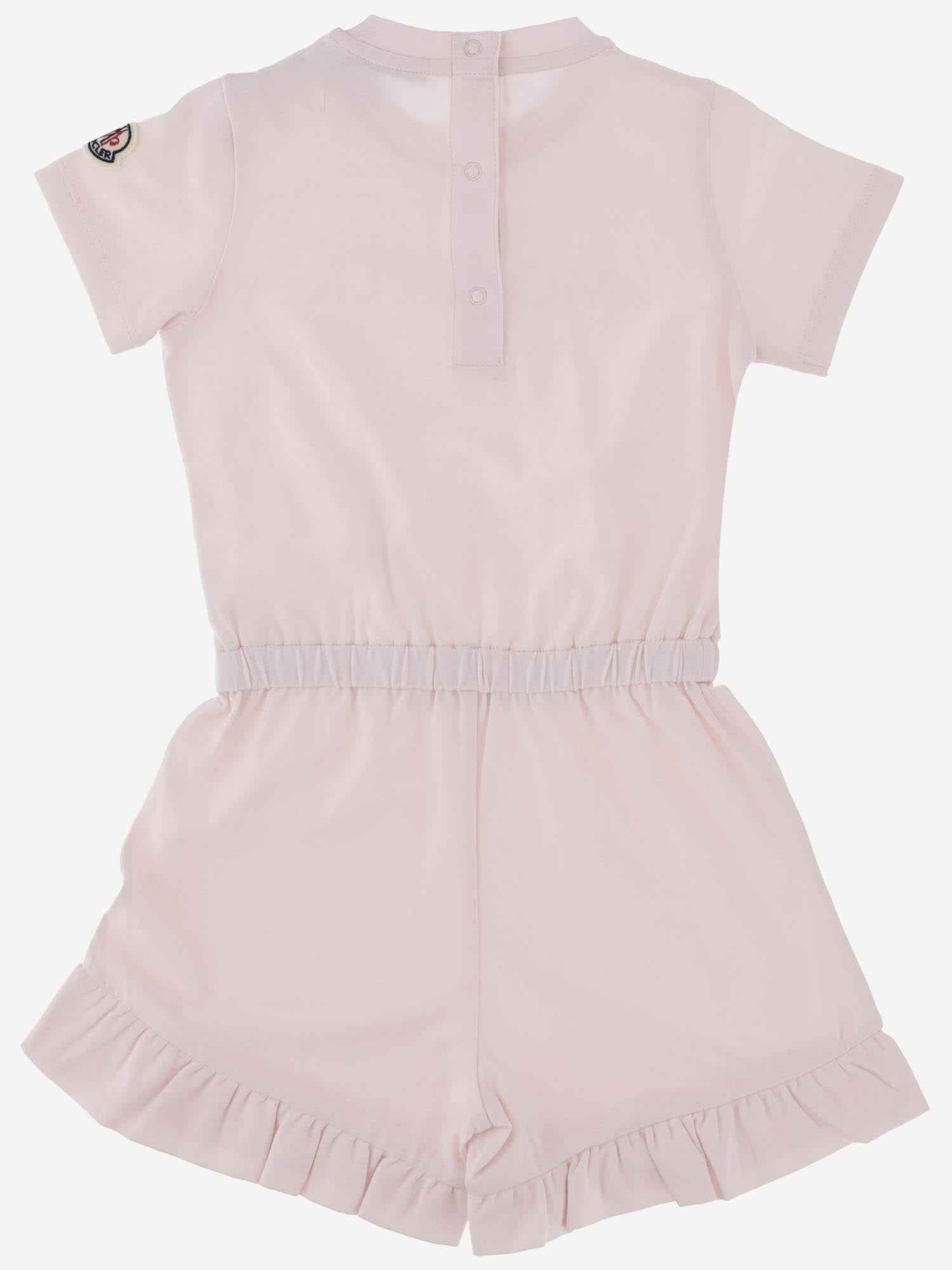 TUTA IN COTONE STRETCH CON LOGO 8L000058790N 504 MONCLER ENFANTS 