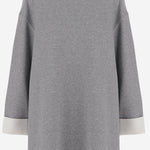 FELPA IN MISTO COTONE CON POLSINI A CONTRASTO 6252K21066 LIGHTGREYMELANGE CARVEN 