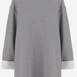 FELPA IN MISTO COTONE CON POLSINI A CONTRASTO 6252K21066 LIGHTGREYMELANGE CARVEN 