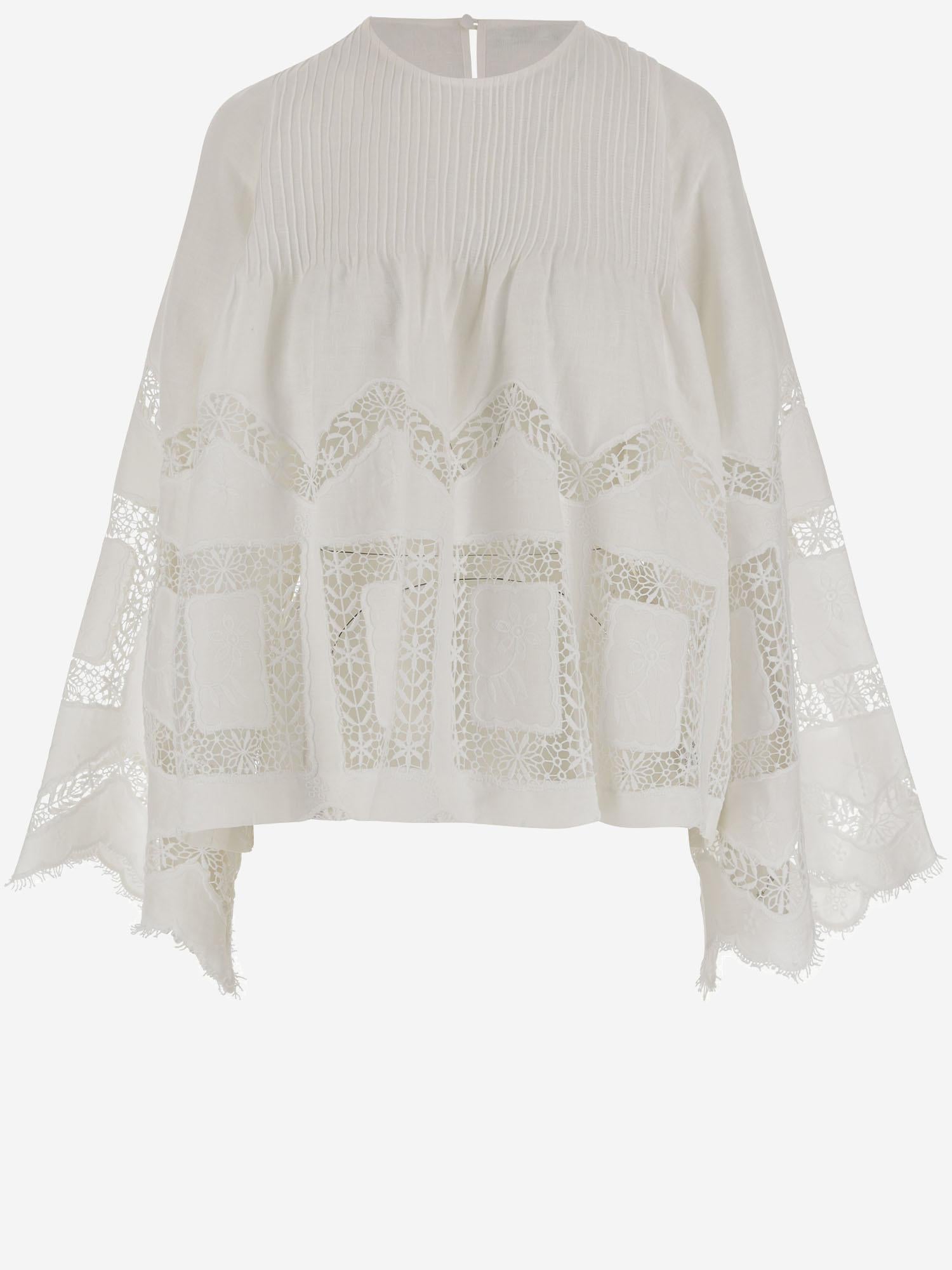 TOP IN LINO CON RICAMI LVSSS2025203  LUG VON SIGA 