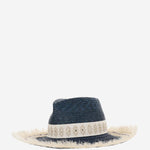 CAPPELLO IN MISTO PAGLIA E VISCOSA CON RICAMO 385981 92 FERRUCCIO VECCHI 