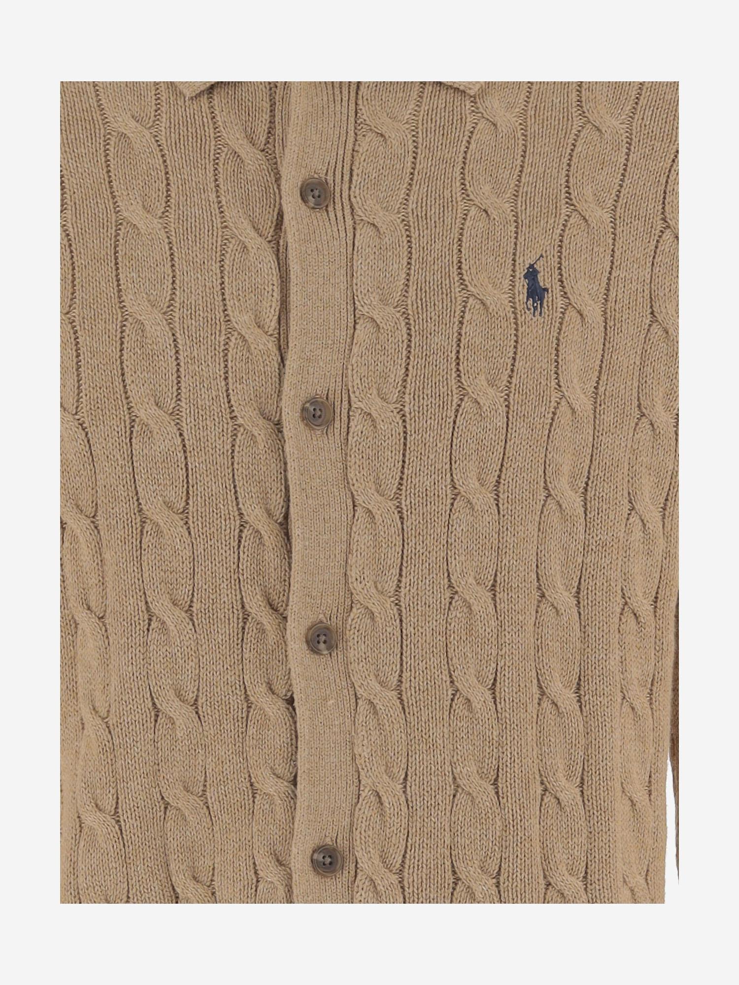 CARDIGAN IN COTONE CON LAVORAZIONE TRECCIA 710979114 003 POLO RALPH LAUREN 