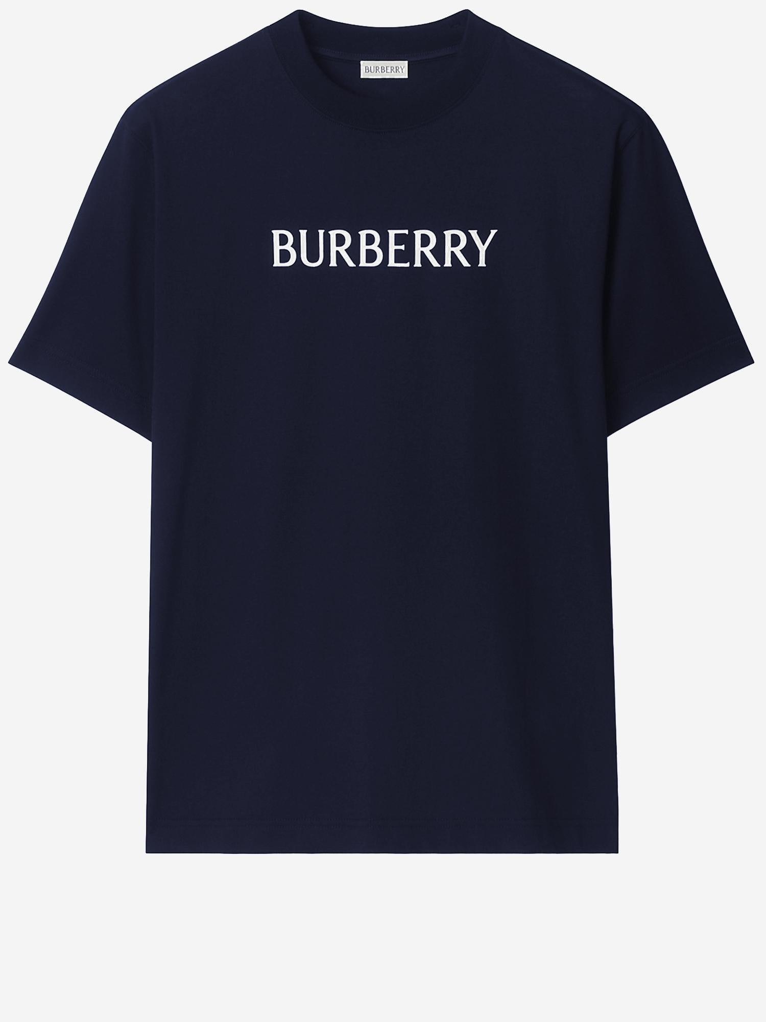 T-SHIRT IN COTONE CON LOGO 8122388 NAVY BURBERRY 