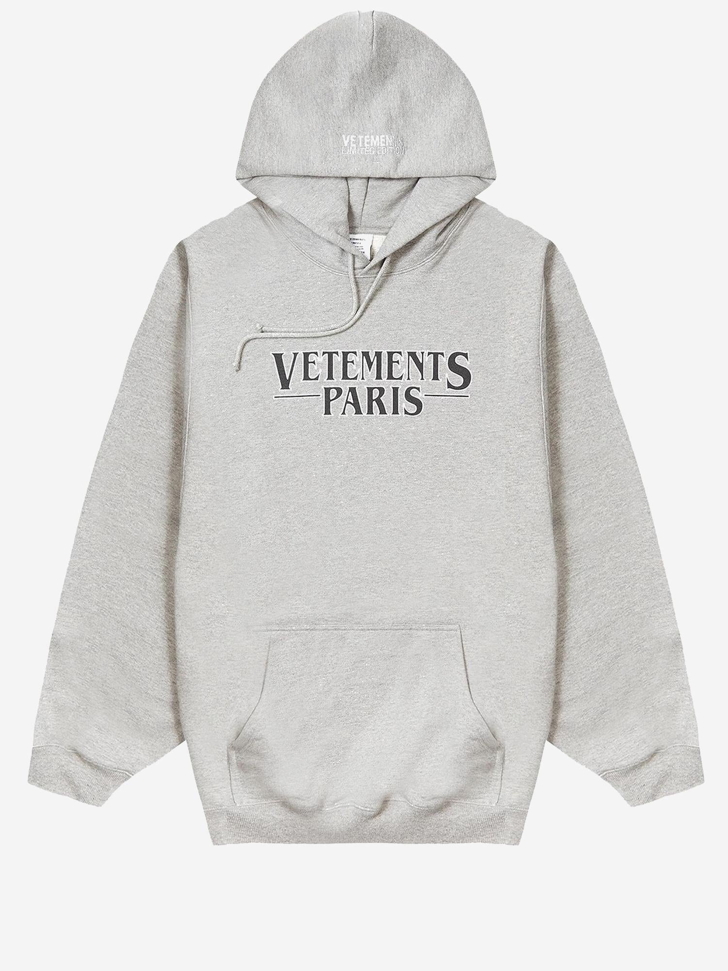 FELPA IN MISTO COTONE CON STAMPA VETEMENTS PARIS UE54HD500G GREYMELANGE VETEMENTS 