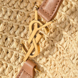 BORSA LE 5 À 7 IN RAFIA E PELLE 823812 GAAEZ2791 SAINT LAURENT 