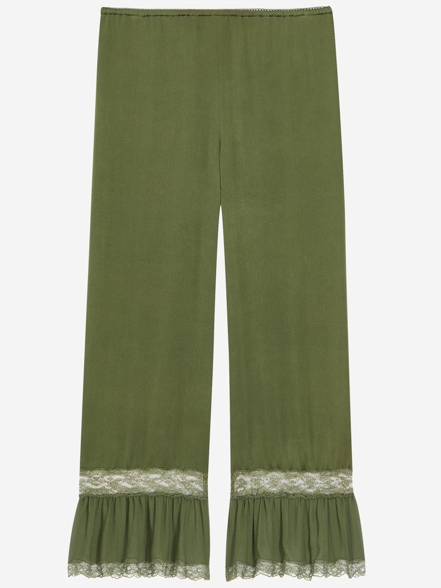 Pantaloni in raso di seta 858258 Y7G273981 SAINT LAURENT 