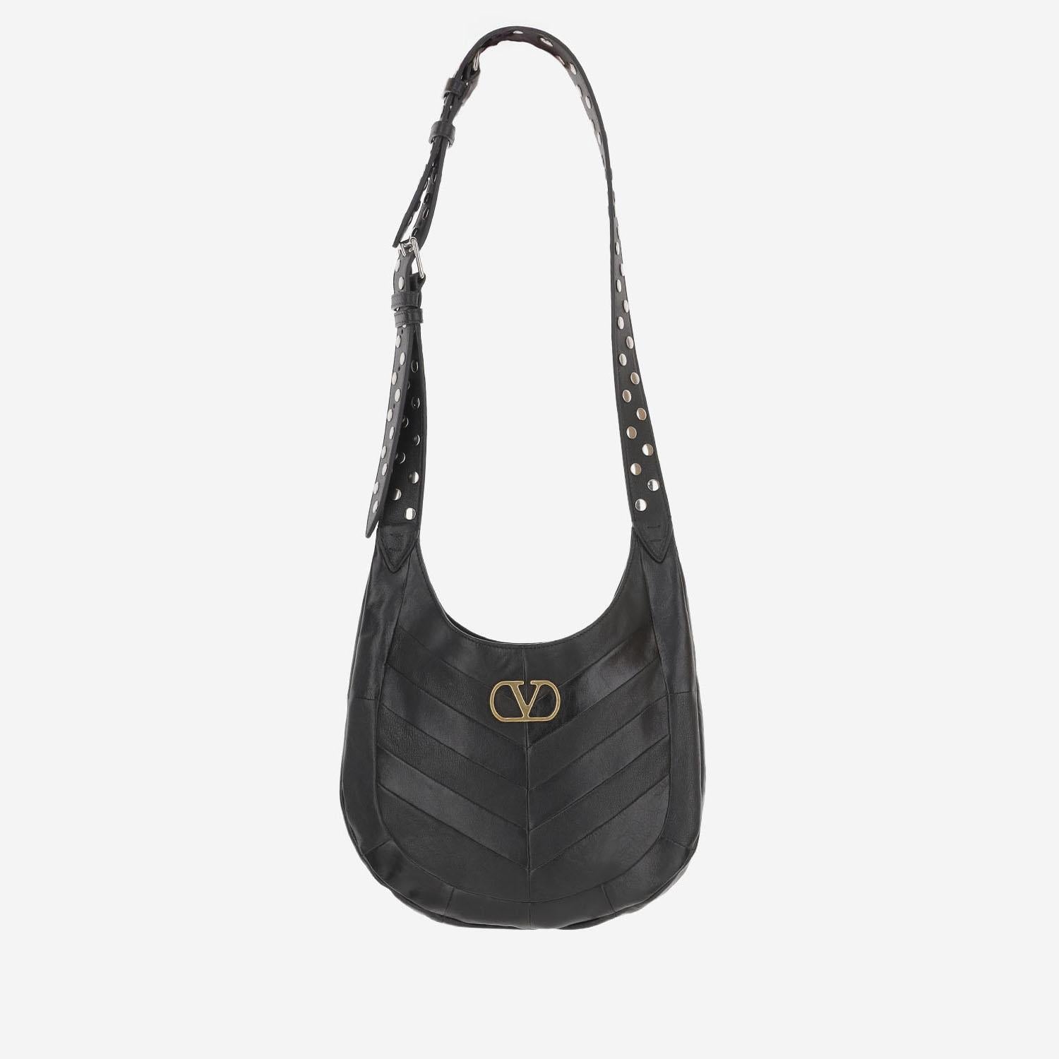 Borsa Hobo Piccola Valentino Garavani Hoboho In Nappa Motivo Chevron 7W0B0S63 GHA0NO VALENTINO GARAVANI 